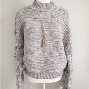 Knitted Bubble Sleeve Sweater